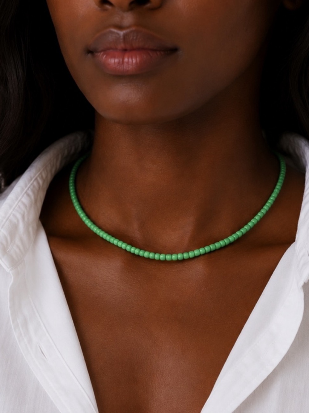 New! Colorful Green Beaded Dopamine Necklace NWOT 5060